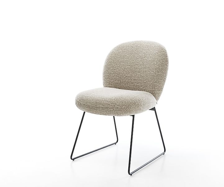 Esszimmerstuhl Nube-Flex Webstoff Soft Beige Kufengestell Schwarz Taschenfe günstig online kaufen