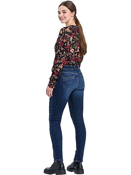 Cross Jeans Damen Jeans Anya - Slim Fit - Blau - Ocean Blue günstig online kaufen