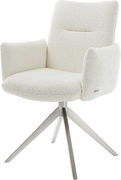 DELIFE Polsterstuhl Jova-Flex, mit Armlehnen Kreuzgestell breit Edelstahl B günstig online kaufen