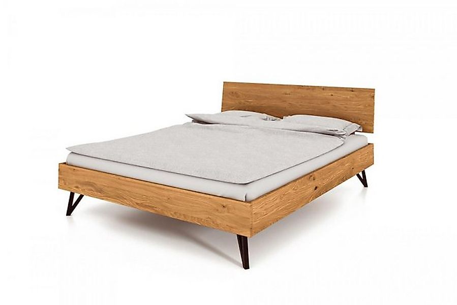 Natur24 Einzelbett Bett Rolo 2 Sonderlänge 100x190 Wildeiche Holzkopfteil u günstig online kaufen