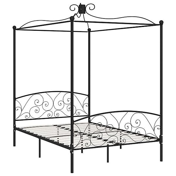 Himmelbett-gestell Schwarz Metall 120 X 200 Cm günstig online kaufen