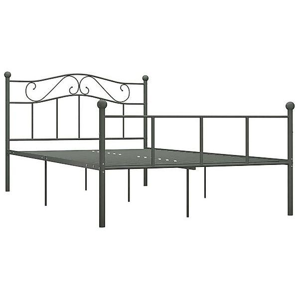 vidaXL Bettgestell Bettgestell Grau Metall 140200 cm Bett Bettrahmen Bettge günstig online kaufen