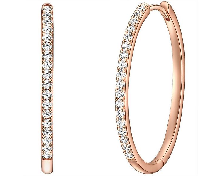 Glanzstücke München Paar Creolen roségold, in Sterling Silber mit Zirkonia günstig online kaufen
