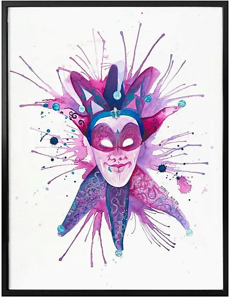 Wall-Art Poster "Mardi Gras Mask", Schriftzug, (1 St.), Poster ohne Bilderr günstig online kaufen