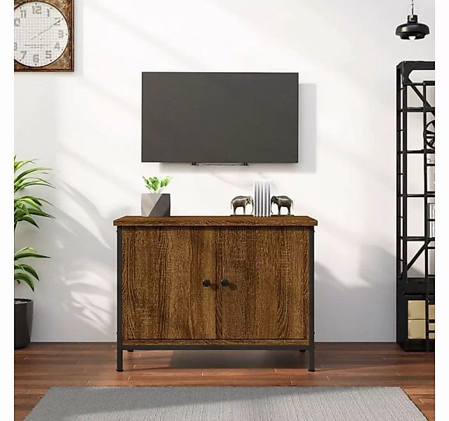 furnicato TV-Schrank mit Türen Braun Eiche 60x35x45 cm Holzwerkstoff günstig online kaufen