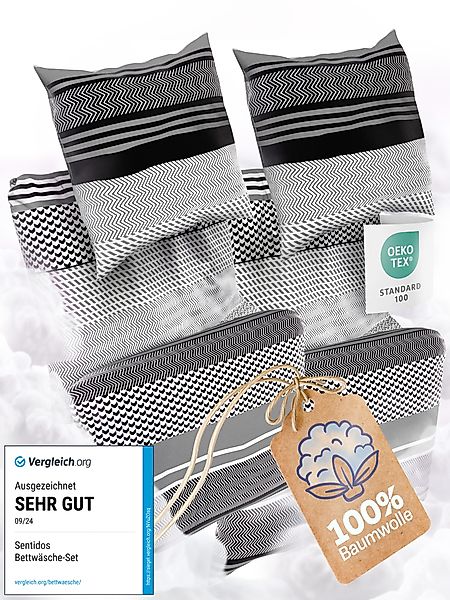 Sentidos Bettwäsche Set 135x200cm 4teilig %100 günstig online kaufen