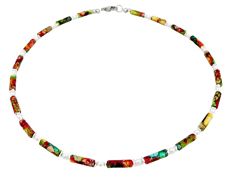 traumschmuck Collier 041b Collier Sediment Jaspis Süsswasserperle bunt Häma günstig online kaufen