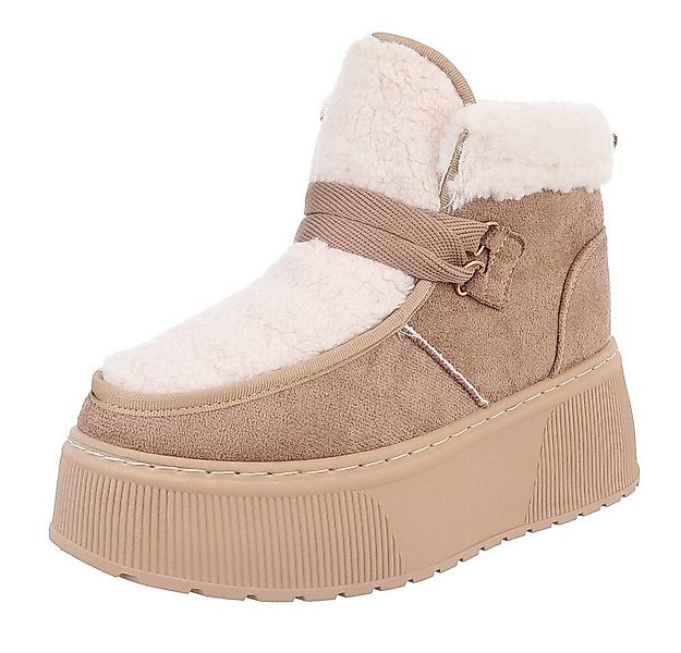 Ital-Design Modische Plateau-Stiefel mit Schnürung für Damen Snowboots (904 günstig online kaufen