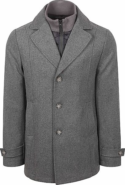 Suitable Caban Coat Wolle Grau - Größe 46 günstig online kaufen