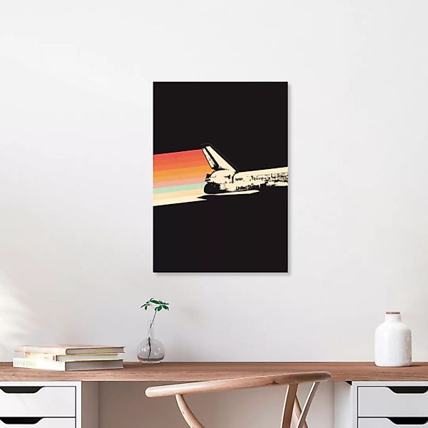 Poster / Leinwandbild - Spaceship Rainbow günstig online kaufen