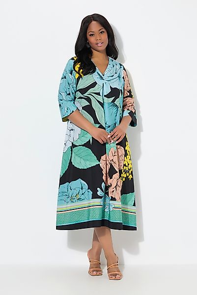 Ulla Popken Midikleid Lyocell-Midikleid Blüten A-Linie günstig online kaufen