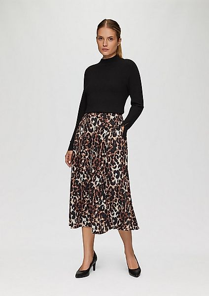 s.Oliver Maxirock Rock Midi-Rock mit Leo-Print und seitlichen Eingrifftasch günstig online kaufen