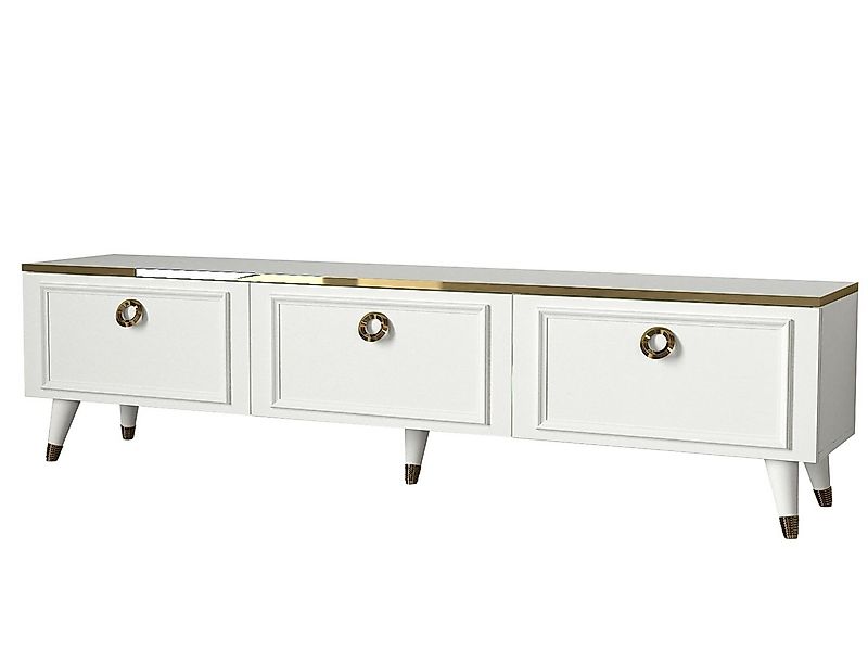 moebel17 Lowboard TV Lowboard Cornelia Weiß, Speziell angefertigte Türgriff günstig online kaufen