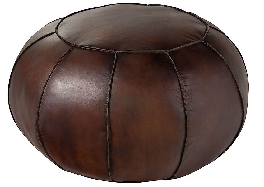 Massivmoebel24 Hocker (Pouf Hocker Echtleder 58x58x38 günstig online kaufen