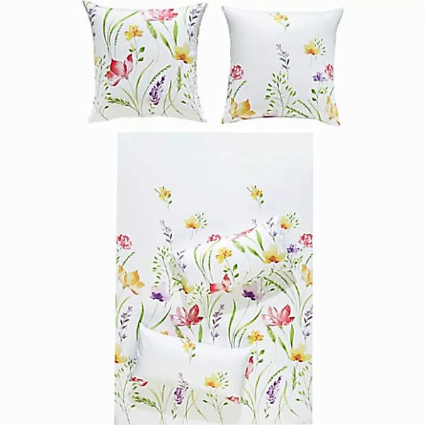 REDBEST Bettwäsche Bettwäsche, Mako-Satin, Satin Blumen günstig online kaufen