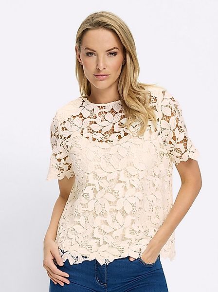 heine Klassische Bluse Spitzen-Bluse Kurzarm günstig online kaufen