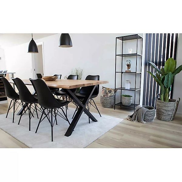 Esszimmergarnitur im Loft Design 2 Meter Eichenholztisch (siebenteilig) günstig online kaufen