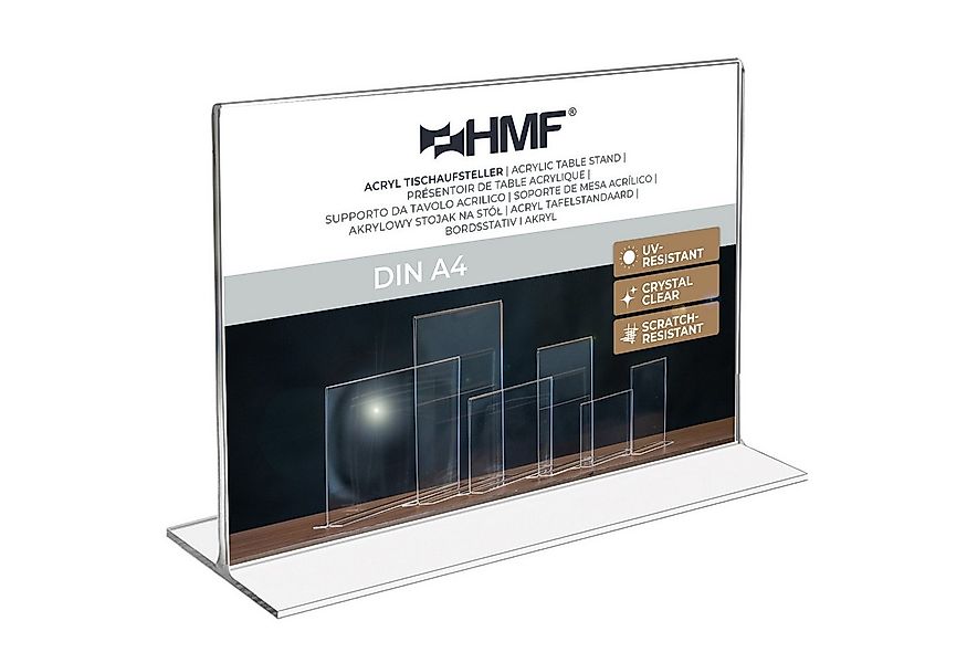 HMF Bilderrahmen Acryl Tischaufsteller DIN A4, Doppelseitiger, für 1 Bilder günstig online kaufen