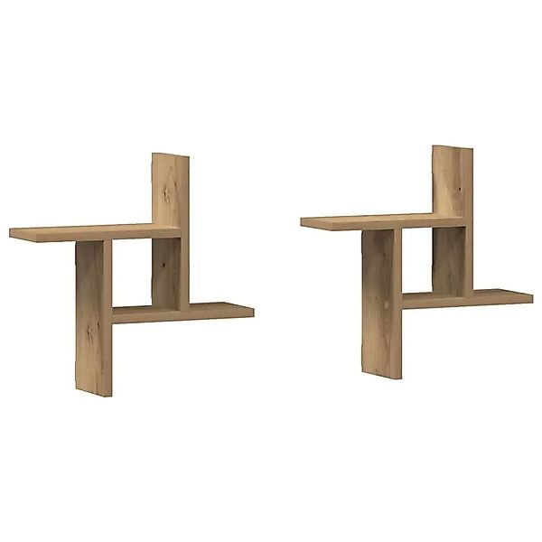 vidaXL Wandregale 2 Stk Artisan-Eiche 38x12x38 cm Holzwerkstoff 853253 günstig online kaufen