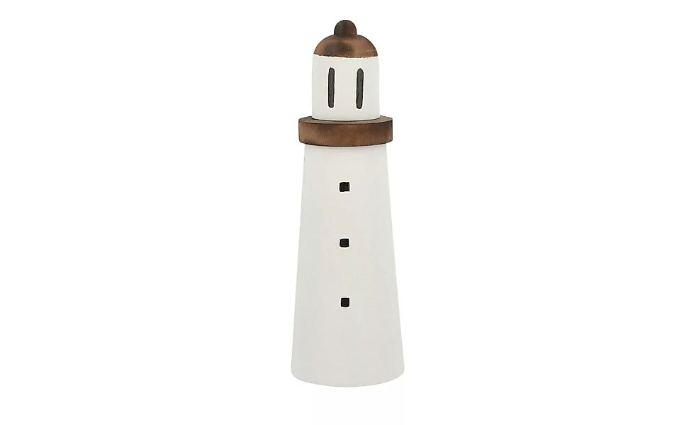 Deko Leuchtturm - weiß - Holz - 19 cm - Dekoration > Dekoartikel - Möbel Kr günstig online kaufen