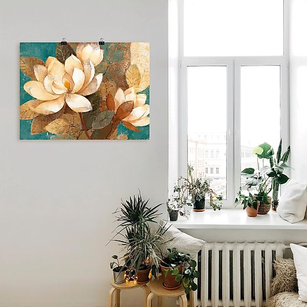 Artland Wandbild "Türkise Magnolien", Blumen, (1 St.) günstig online kaufen