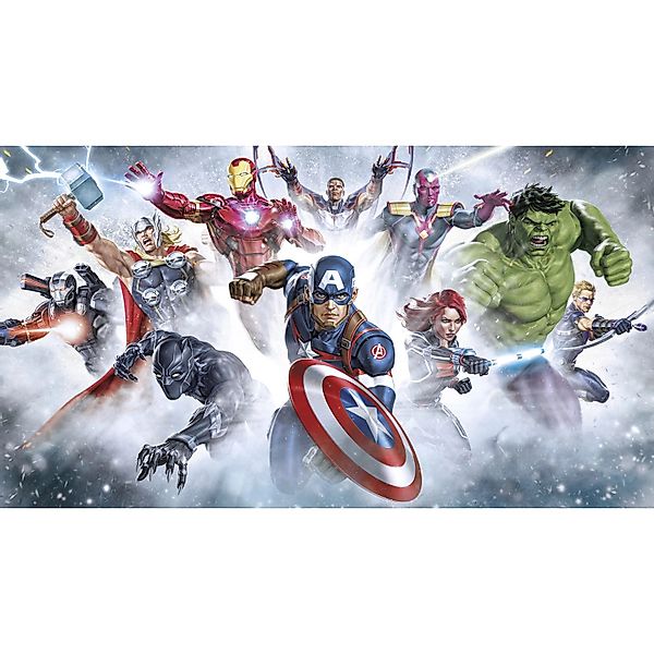 Komar Kindertapete "Marvel Avengers Strike" bedruckt glatt günstig online kaufen