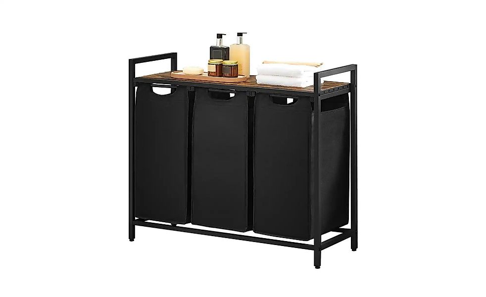 Wäschekorb   ¦ schwarz ¦ Stoff,Metall,Holzwerkstoff ¦ Maße (cm): B: 92,5 H: günstig online kaufen