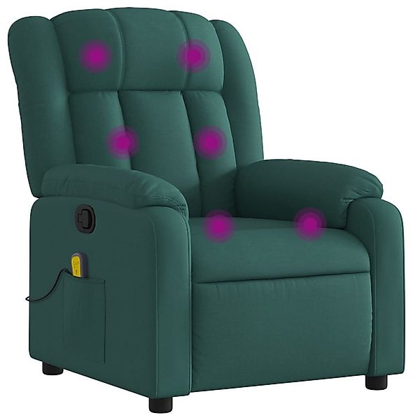 vidaXL Sessel Massage-Relaxsessel, dunkelgrüner Stoff (1-St) günstig online kaufen