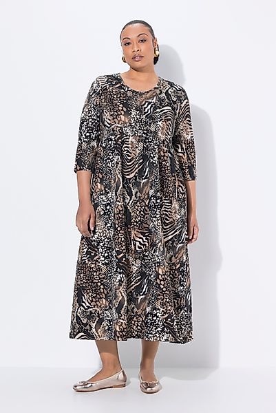 Ulla Popken Maxikleid Jersey-Maxikleid A-Linie Rundhals günstig online kaufen