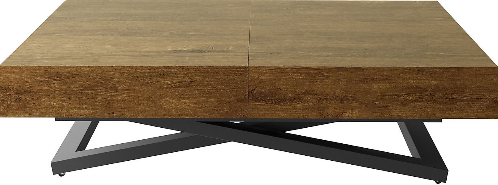 WFL GROUP Couchtisch Cavetta U höhenverstellbar ausziehbar mit schwarzen Me günstig online kaufen