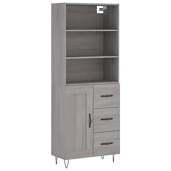 vidaXL Highboard Grau Sonoma 69,5x34x180 cm Holzwerkstoff 3190019 günstig online kaufen