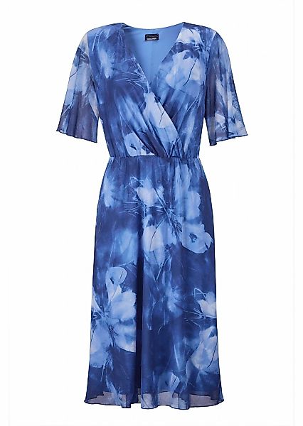 GOLDNER Sommerkleid "Wickelkleid mit Blütenprint in Blau, tailliert" günstig online kaufen