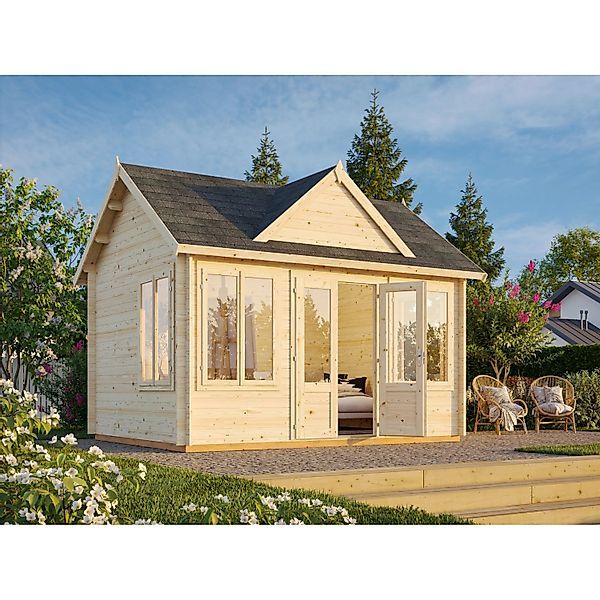 Palmako Gartenhaus Claudia 400 x 300 cm Lackiert Grau-Anthrazit FSC® günstig online kaufen
