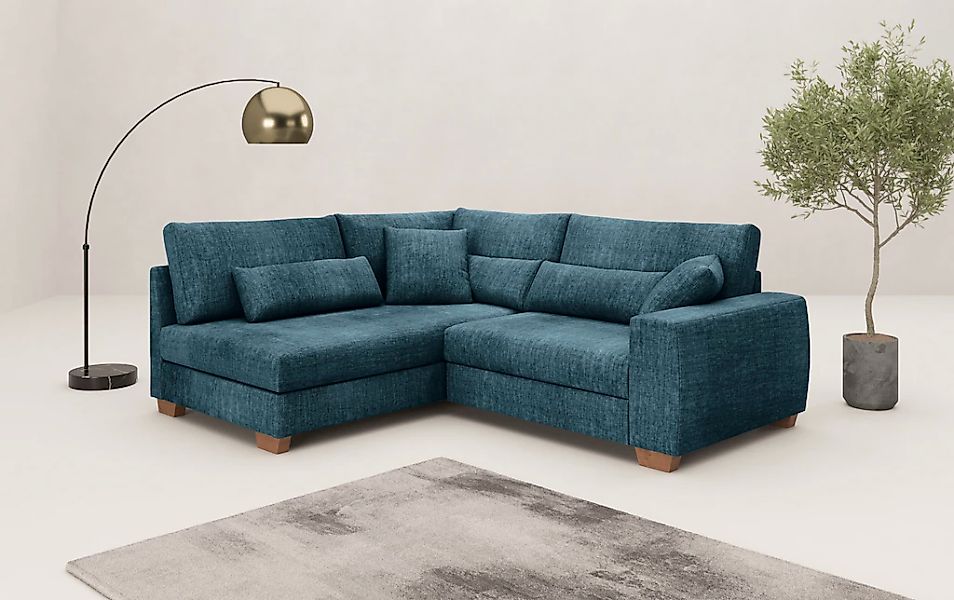 Mr. Couch Ecksofa "Hilla L-Form" Mit Federkern, wahlweise mit Bettfunktion günstig online kaufen