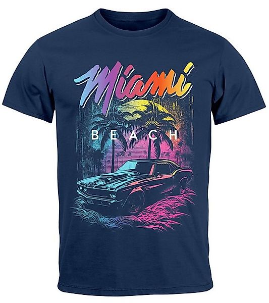 Neverless Print-Shirt Herren T-Shirt Miami Beach günstig online kaufen
