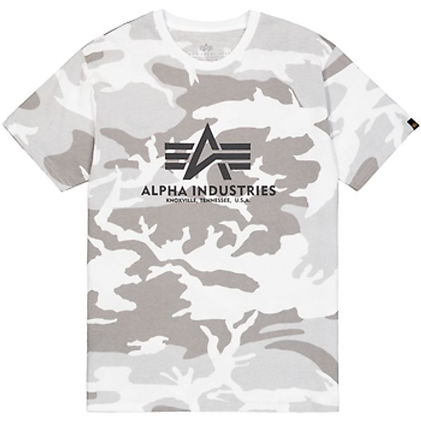 Alpha Industries  T-Shirts & Poloshirts Basic T-Shirt BL Camo - white camo günstig online kaufen