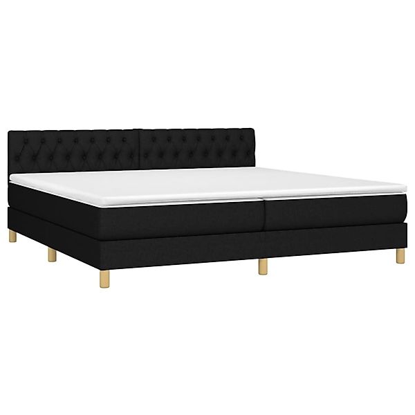 vidaXL Boxspringbett mit Matratze & LED Schwarz 200x200 cm Stoff 3133983 günstig online kaufen