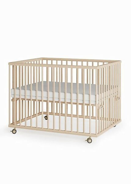 Sämann Babybett Laufgitter 75x100 cm mit Matratze natur Premium Kollektion günstig online kaufen