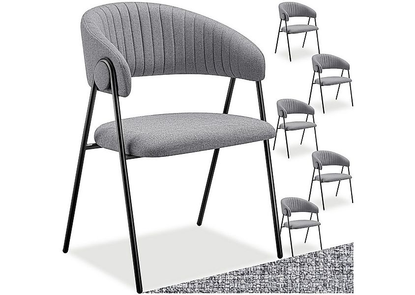 tectake Esszimmerstuhl Armlehnstuhl Bedano, gepolstert, Webstoff, Belastbar günstig online kaufen