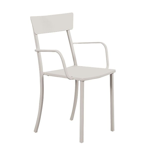 Sessel Mogan mit Armlehne - Stilvoller Gartenstuhl für Outdoor perlweiß günstig online kaufen