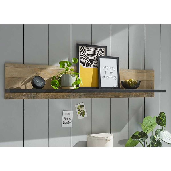 Wandboard für die Küche im Landhausstil Holzoptik verwittert & Anthrazit günstig online kaufen