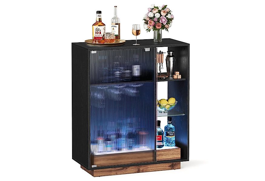 VASAGLE Sideboard Weinschrank mit Beleuchtung, Sideboard mit LED, 42 x 88 x günstig online kaufen