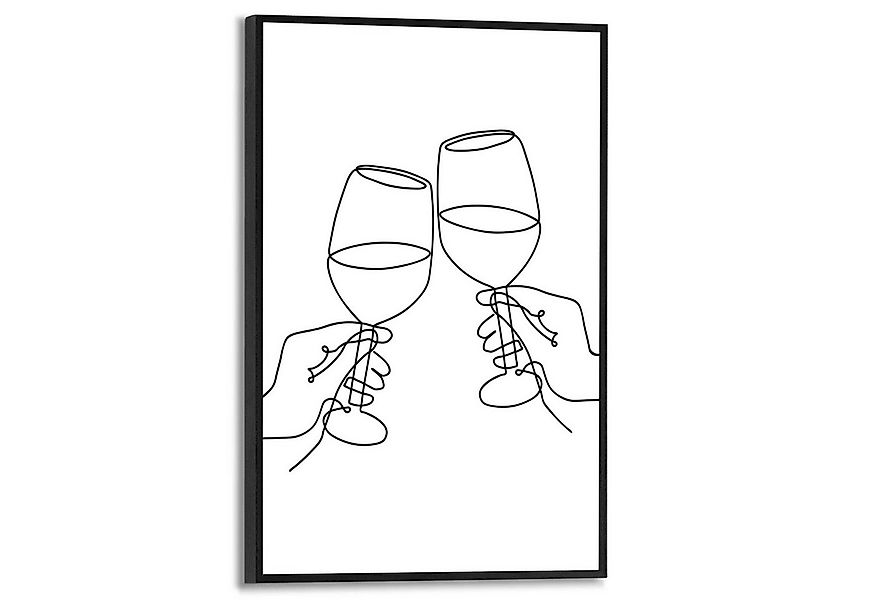 Reinders! Poster Wein, Küche - Schwarz-Weiß - MDF - Line Art - 20x30 cm günstig online kaufen