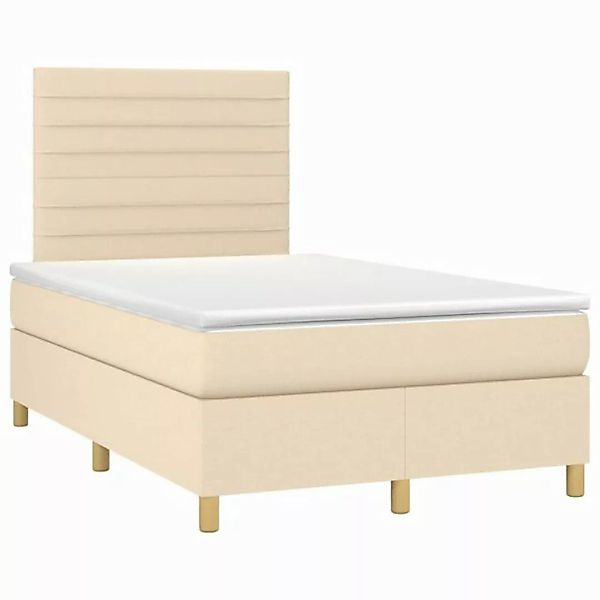 vidaXL Bett Boxspringbett mit Matratze Creme 120x190 cm Stoff günstig online kaufen