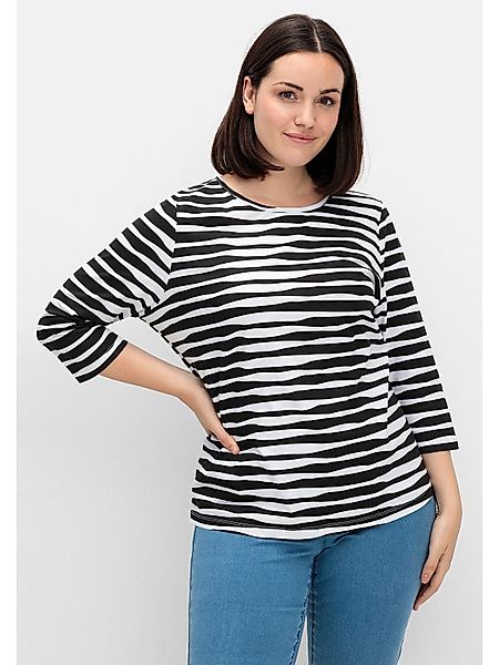 Sheego 3/4-Arm-Shirt Große Größen mit welligen günstig online kaufen