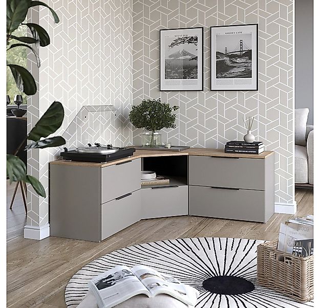 Vicco Wohnwand Wido, Greige/Sonoma, 3 Teile günstig online kaufen