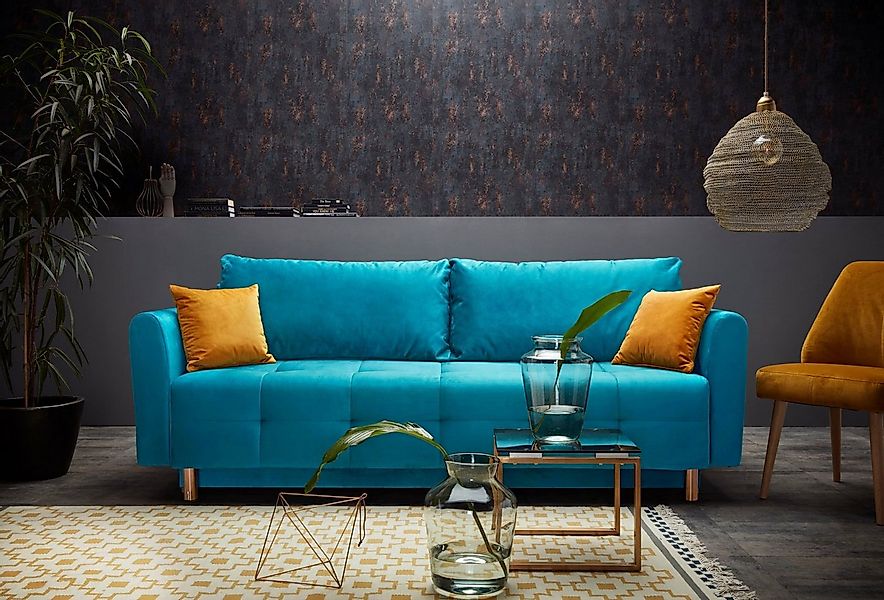 Home affaire Schlafsofa "Nordic" mit Federkern und Metallbeinen, Steppung i günstig online kaufen