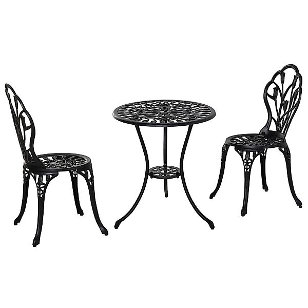 Outsunny Balkonset 3-teilige Essgruppe 1 Tisch+2 günstig online kaufen
