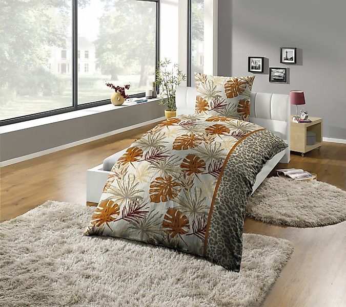 BIERBAUM Bettwäsche "Bettwäsche Mikrofaser-Seersucker "Leo"" 2 Stk. Pflegel günstig online kaufen