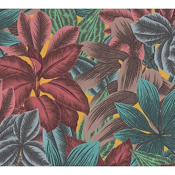AS-Creation Vliestapete Dschungel Floral Matt Strukturiert Bunt Blau günstig online kaufen